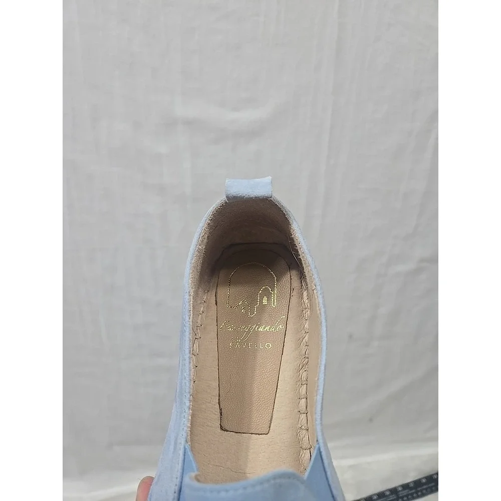 Passeggiando Ravello Women EU 41‎ US 10 Blue Suede Espadrilles Flats Shoes Spain
